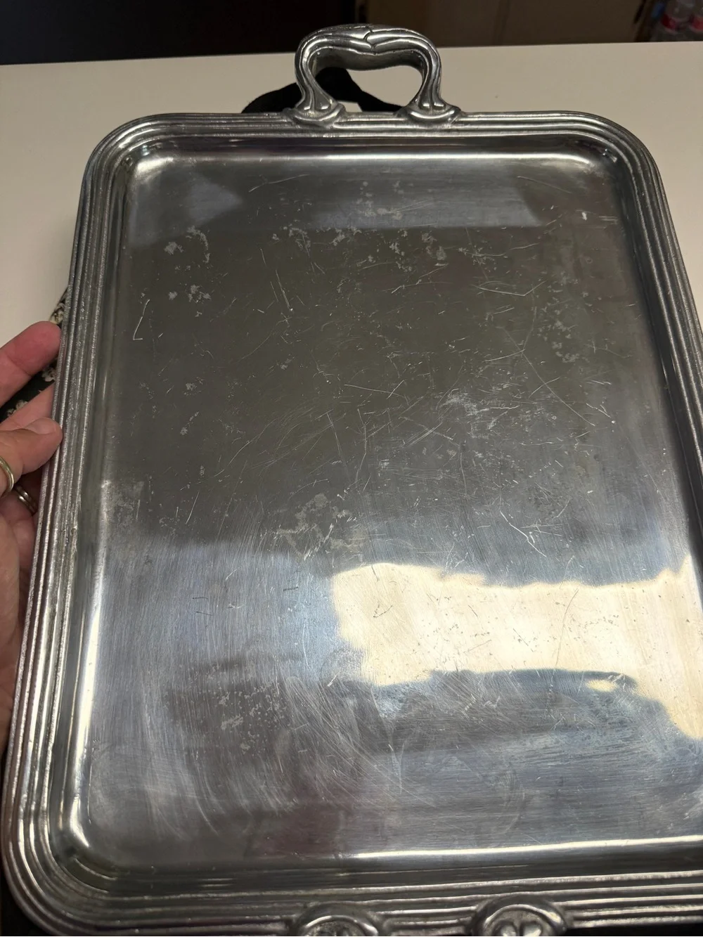 Stainless METART Serving Tray with Handles - Silver